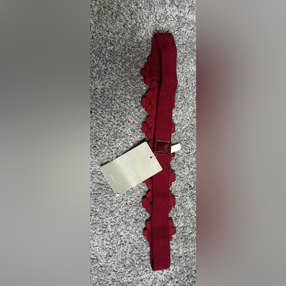 Anthropologie Maroon Red Beaded Elastic Waist Belt Size Medium NWT - Picture 3 of 4